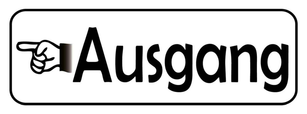 Holzschild 10x27 cm Ausgang linke Hand Warnschild Hinweisschild