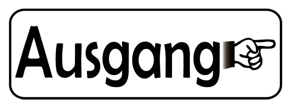 Holzschild 10x27 cm Ausgang rechte Hand Warnschild Hinweisschild