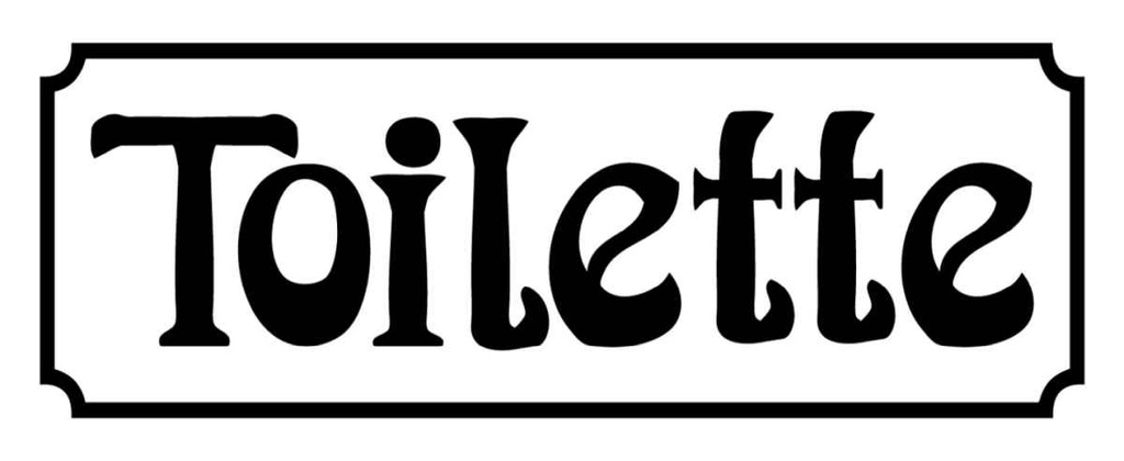 Holzschild 10x27 cm Toilette Geschenk