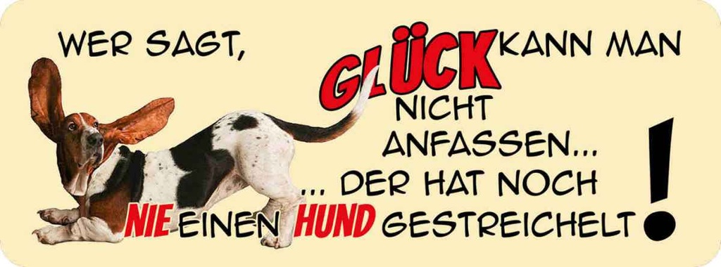 Holzschild 10x27 cm nie Hund gestreichelt Tier Haustier