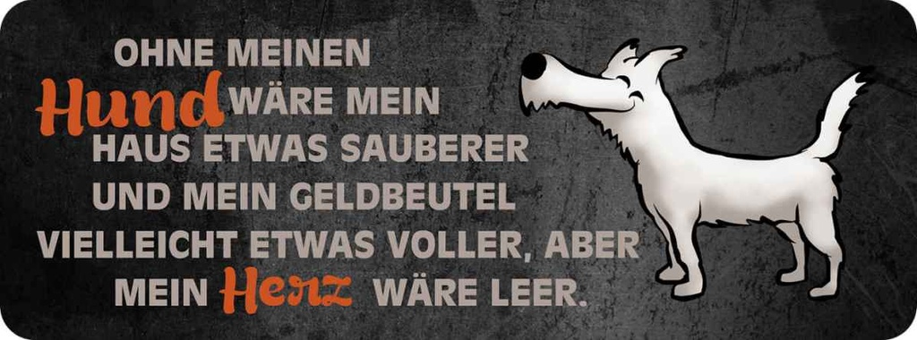 Holzschild 10x27 cm ohne Hund wäre Tier Haustier