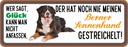 Holzschild 10x27 cm Berner Sennenhund gestreichelt