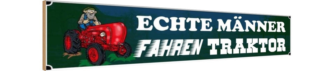 Holzschild 10x46 cm echte Männer fahren Traktor Spruch Zitat