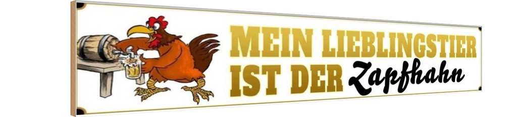 Holzschild 10x46 cm mein Lieblingstier Zapfhahn Bier Spruch Zitat