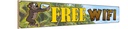 Holzschild 10x46 cm free Wifi Wlan Internet Warnschild Hinweisschild