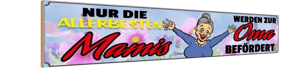 Holzschild 10x46 cm nur allerbeste Mamis werden Oma Spruch Zitat