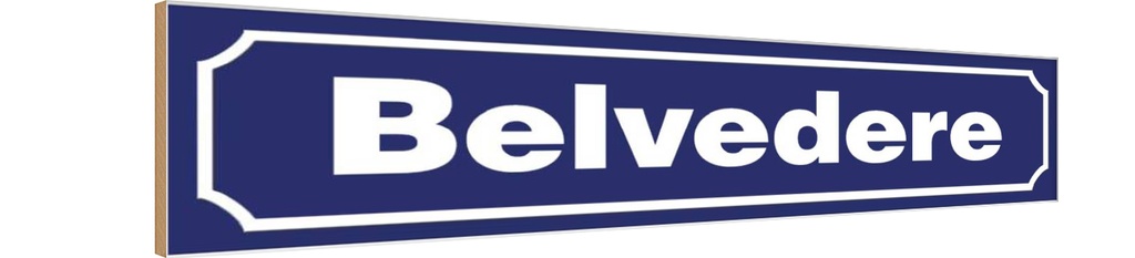 Holzschild 10x46 cm Belverde