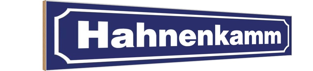 Holzschild 10x46 cm Hahnenkamm