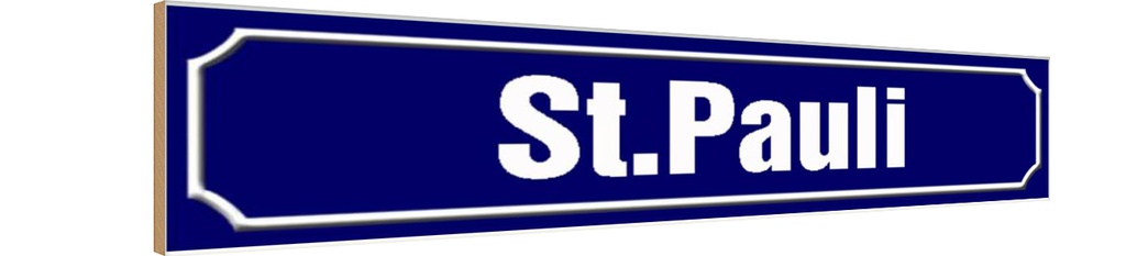 Holzschild 10x46 cm St. Pauli Hamburg Straße Stadt