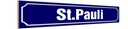 Holzschild 10x46 cm St. Pauli Hamburg Straße Stadt
