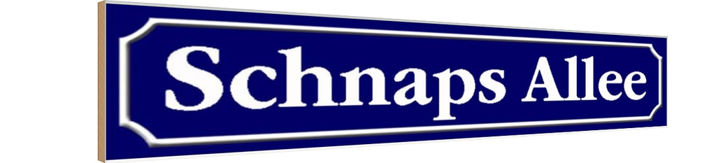Holzschild 10x46 cm Schnaps Allee Straßenschild