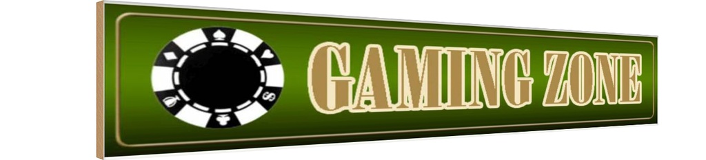 Holzschild 10x46 cm Gaming Zone Dekoration