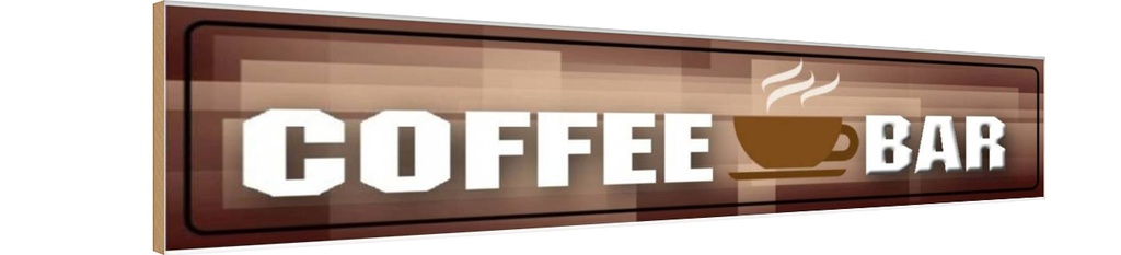 Holzschild 10x46 cm Kaffee Coffee Bar Cafe Terrasse Essen Trinken
