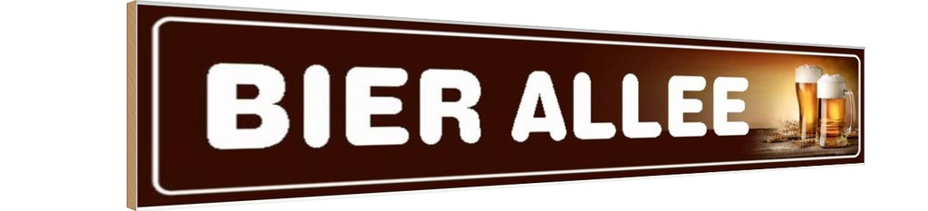 Holzschild 10x46 cm Alkohol Bier Allee Biertinker Kneipe