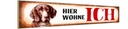 Holzschild 10x46 cm Beagle Hund hier wohne Tier Haustier
