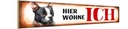 Holzschild 10x46 cm Französisches Bulldogge Tier Haustier