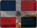 Blechschild 30x40 cm Dominikanische Republik Flagge Fahne Wappen