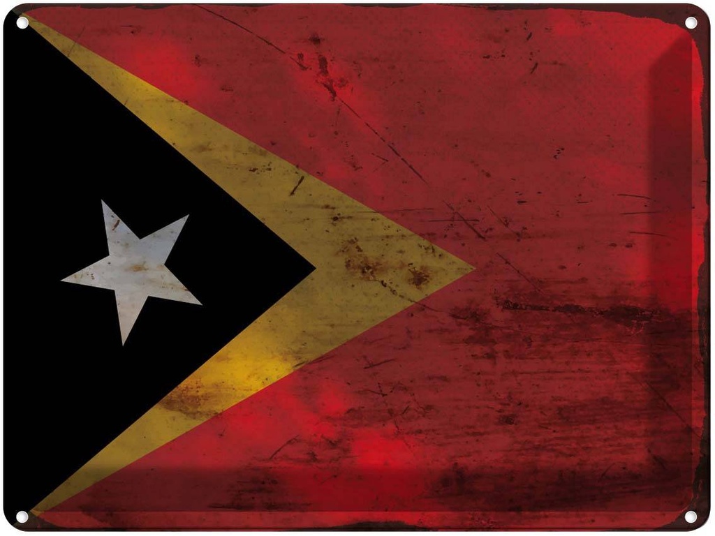 Blechschild 30x40 cm Osttimor East Timor Flagge Fahne Wappen