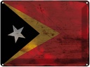 Blechschild 30x40 cm Osttimor East Timor Flagge Fahne Wappen
