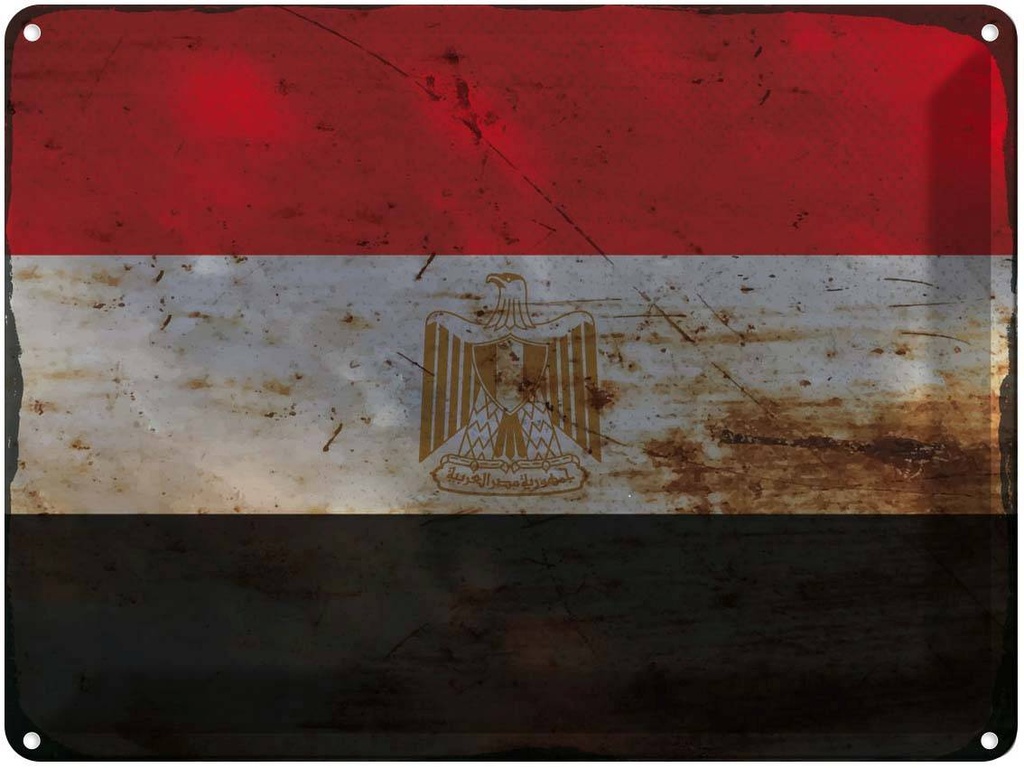 Blechschild 30x40 cm Ägypten Egypt Flagge Fahne Wappen
