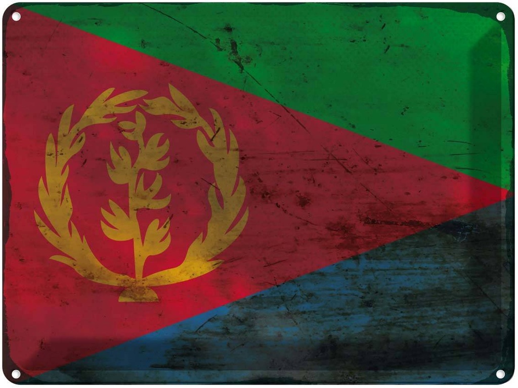 Blechschild 30x40 cm Eritrea Flagge Fahne Wappen
