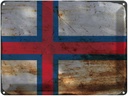 Blechschild 30x40 cm Färöer Faroe Islands Flagge Fahne Wappen
