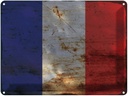 Blechschild 30x40 cm Frankreich France Flagge Fahne Wappen
