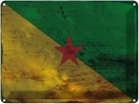 Blechschild 30x40 cm Französisch?Guayana Flagge Fahne Wappen