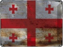 Blechschild 30x40 cm Georgien Georgia Flagge Fahne Wappen