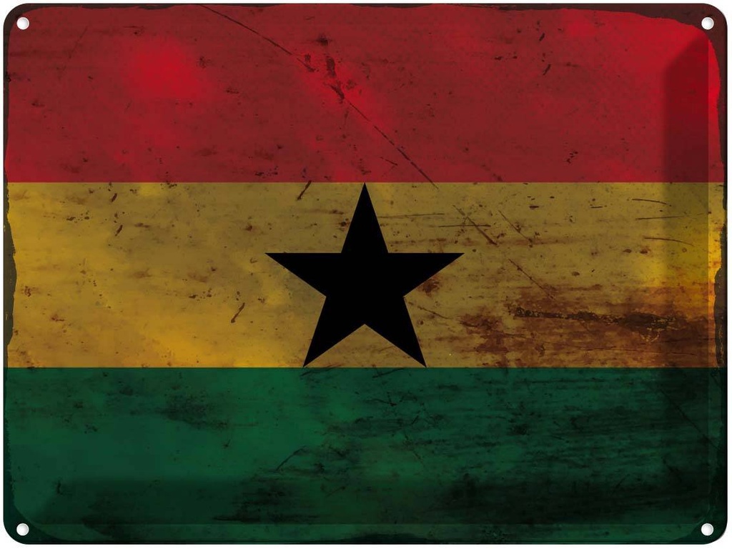 Blechschild 30x40 cm Ghana Flagge Fahne Wappen