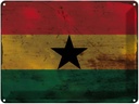 Blechschild 30x40 cm Ghana Flagge Fahne Wappen