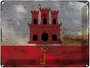 Blechschild 30x40 cm Gibraltar Flagge Fahne Wappen