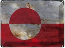 Blechschild 30x40 cm Grönland Greenland Flagge Fahne Wappen