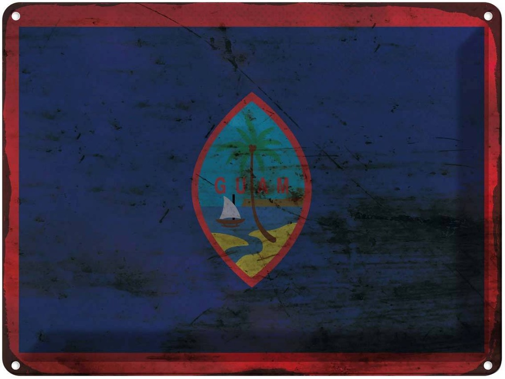 Blechschild 30x40 cm Guam Flagge Fahne Wappen