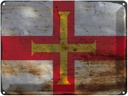 Blechschild 30x40 cm Guernsey Flagge Fahne Wappen