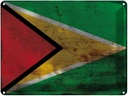 Blechschild 30x40 cm Guyana Flagge Fahne Wappen