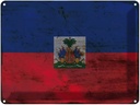 Blechschild 30x40 cm Haiti Flagge Fahne Wappen