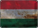 Blechschild 30x40 cm Ungarn Hungary Flagge Fahne Wappen