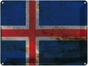 Blechschild 30x40 cm Island Iceland Flagge Fahne Wappen