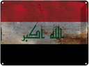 Blechschild 30x40 cm Irak Iraq Flagge Fahne Wappen
