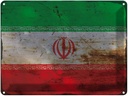 Blechschild 30x40 cm Iran Flagge Fahne Wappen