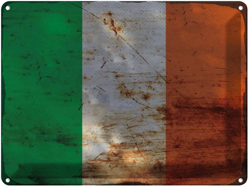 Blechschild 30x40 cm Irland Ireland Flagge Fahne Wappen