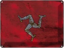 Blechschild 30x40 cm Isle of Man Dekoration Flagge Fahne Wappen