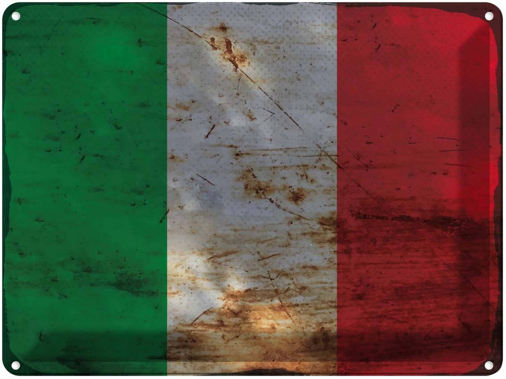 Blechschild 30x40 cm Italien Italy Flagge Fahne Wappen