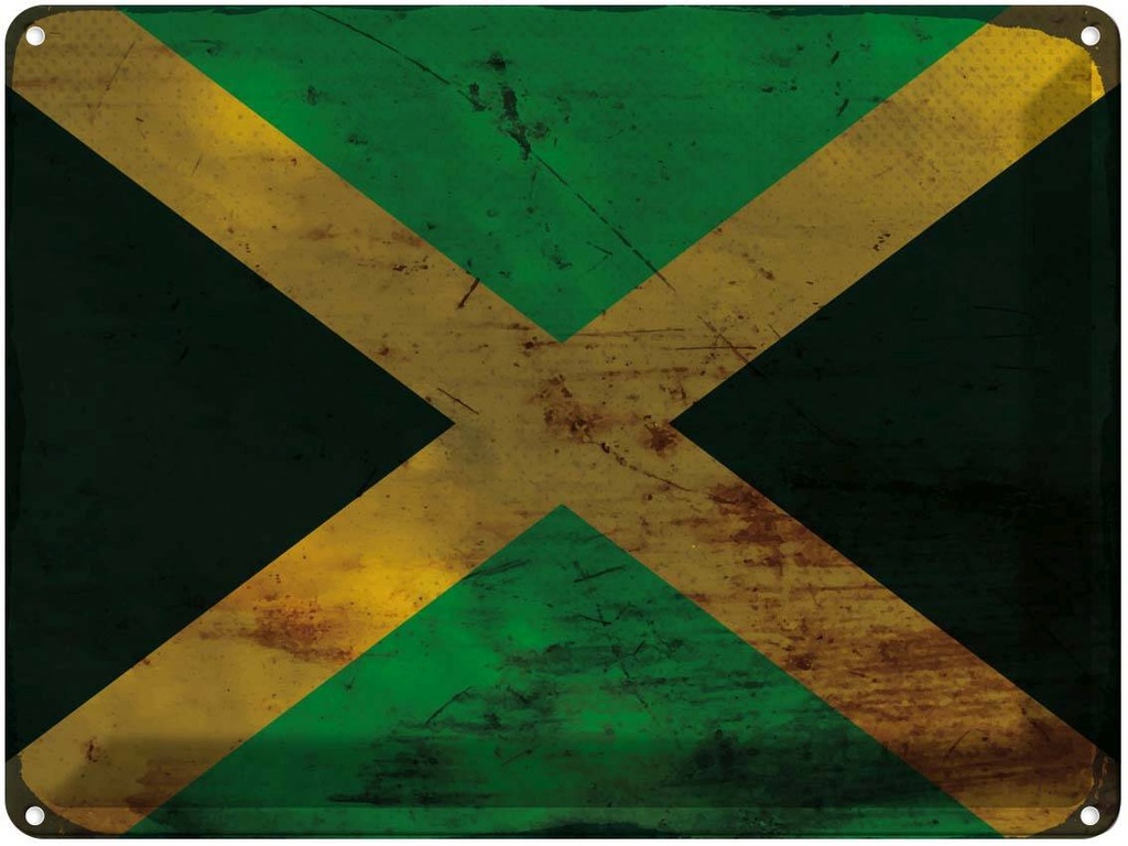 Blechschild 30x40 cm Jamaika Jamaica Flagge Fahne Wappen