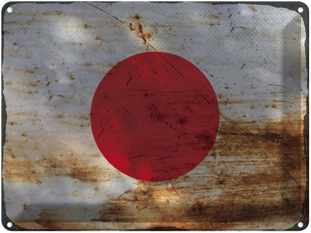 Blechschild 30x40 cm Japan Flagge Fahne Wappen