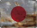 Blechschild 30x40 cm Japan Flagge Fahne Wappen
