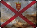 Blechschild 30x40 cm Jersey Flagge Fahne Wappen