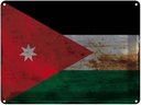 Blechschild 30x40 cm Jordanien Jordan Flagge Fahne Wappen