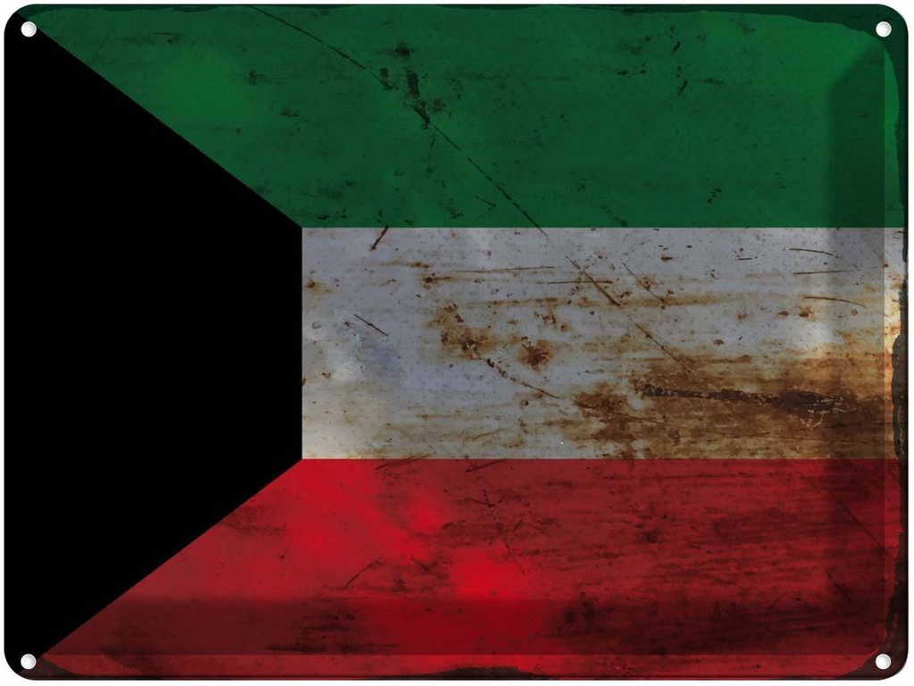 Blechschild 30x40 cm Kuwait Flagge Fahne Wappen